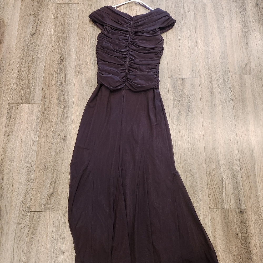 Evening long formal dress dark purple